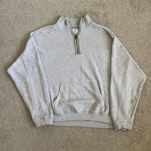 Grey half zip sweat shirt